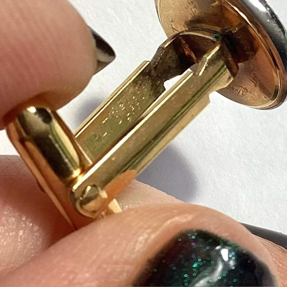 Art Deco Gold Plate Vintage MOP Abalone Cufflinks Lot Of 3